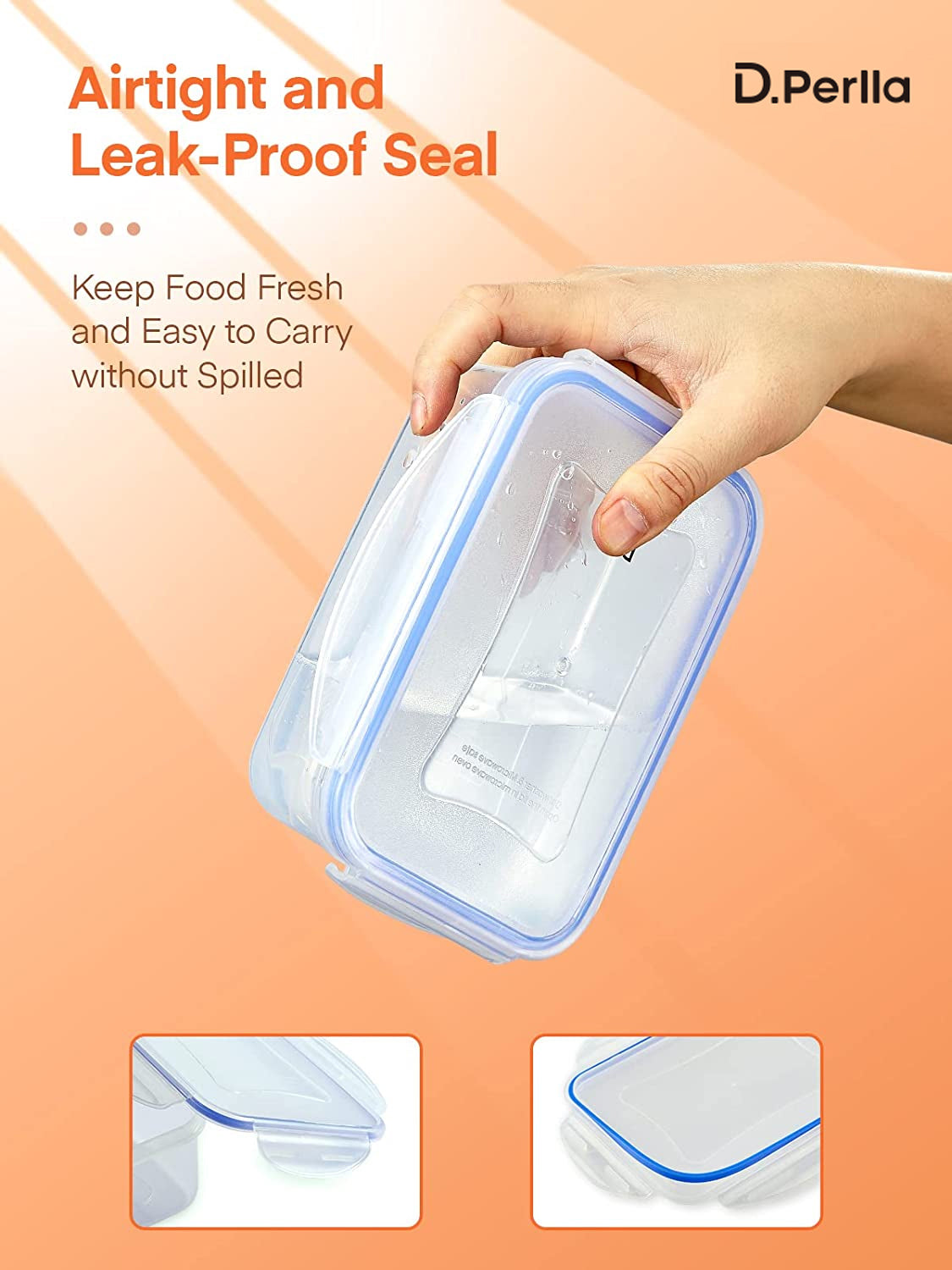 D.Perlla Food Containers, Lunch Box, 8 Pieces