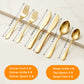 Silverware Set for 8, 48-Pieces Gold Cutlery Set with Steak Knives, Stainless Steel Flatware Set Include Forks and Spoons Set, Dishwasher Safe Utensil Sets for Home Restaurant