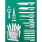 D.Perlla16 Pieces  Kitchen Knife Set with Acrylic Stand, White