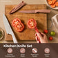 Knife Set, 12 PCS Kitchen Knife Set, Stainless Steel Kitchen Knives with Blade Guard, Multicolor