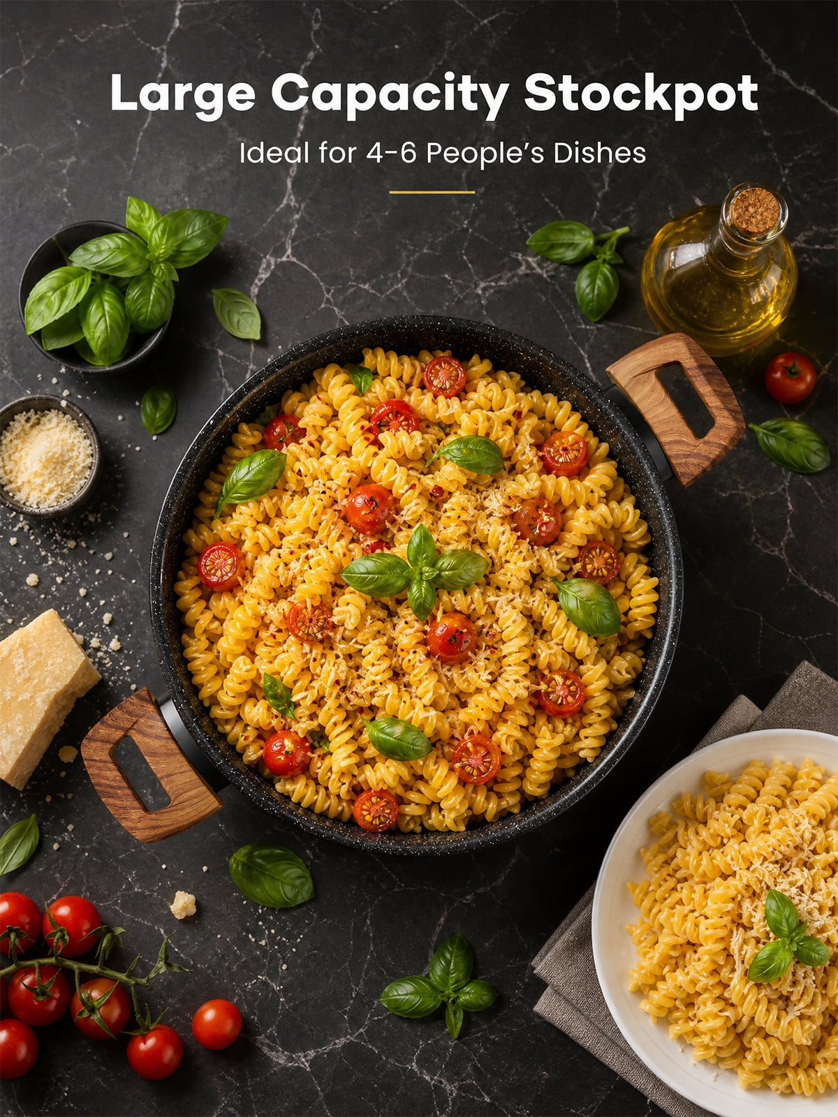9 Quart Nonstick Stock Pot with Glass Lid, Cooking Soup Pot, all Stove Compatible(Induction）