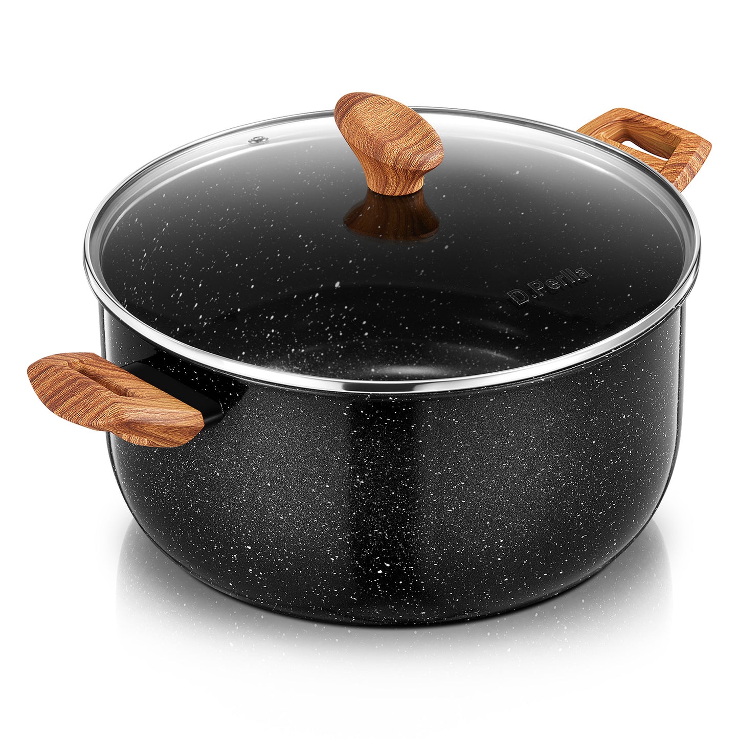 9 Quart Nonstick Stock Pot with Glass Lid, Cooking Soup Pot, all Stove Compatible(Induction）