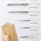 D.Perlla Knife Set, 7 Pieces Carbon Stainless Steel Kitchen Knives Block Set with Built-in Sharpener, White