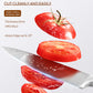 D.Perlla Knife Set, 7 Pieces Carbon Stainless Steel Kitchen Knives Block Set with Built-in Sharpener, White